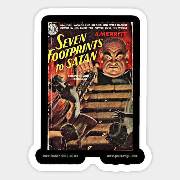 SEVEN FOOTPRINTS TO SATAN by A. Merritt Sticker by Rot In Hell Club